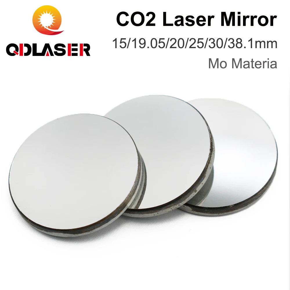 QDLASER CO2 Laser Mirror 3Pcs Mo Mirror Dia.15 19.05 20 25 30 38.1mm Thickness 3mm for CO2 Laser Cutting Engraving Machine