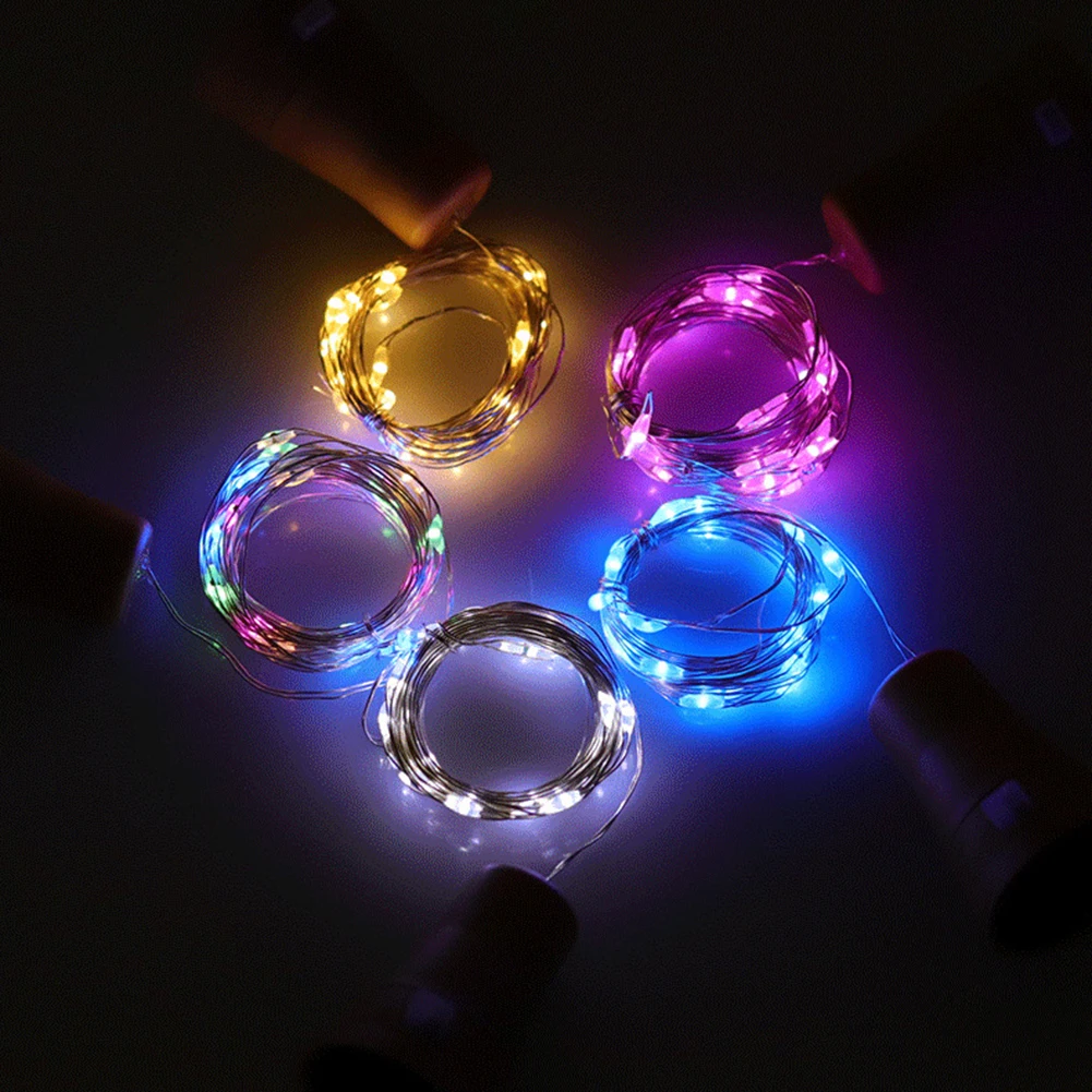 10pcs Solar Cork String Lights, 2m 20LED Silvery Wire String, Bottle Stopper Lights, Bottle Cork Lamp Strings, Multiple Colors