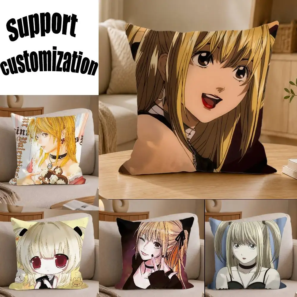 

DEATH Note A-Amane M-Misa Square Sofa Pillow Cover Solid Color Living Room Home Decor Cushion Case