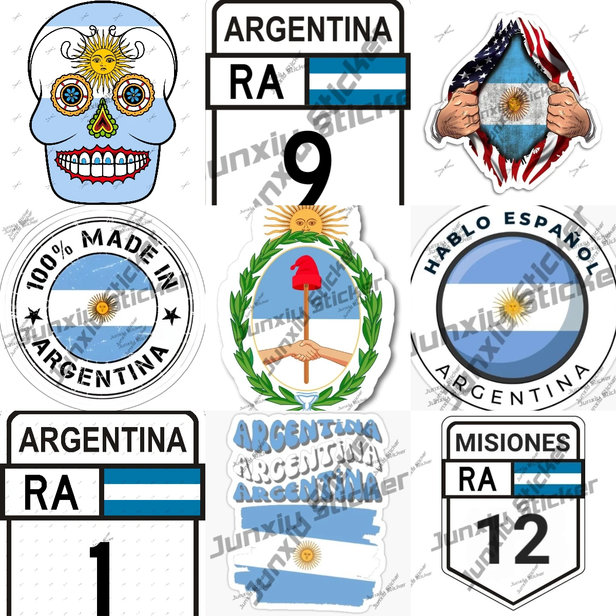 

Argentina Skull Sticker Argentina ruta 9 Mendoza 7 Panamerican Highway Route Shield Waterproof Decor Decals for Car Rear Window