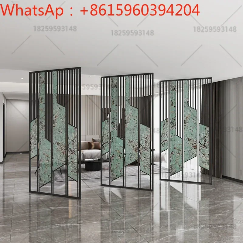 Simple and modern stainless steel wrought iron screen partitions guest dining room partitions household entrance porch shields