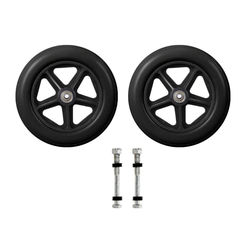 2Pcs Anti-skid Wheelchair Front Caster Replacement Solid Tire Wheel