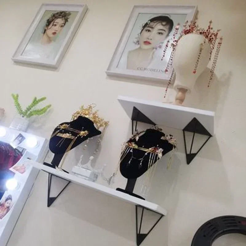 yes2Pcs Triangle Clapboard Heavy Duty Metal Bracket Storage Floating Wall Shelve Hanging Bench Tripod Corner  Invisible Support