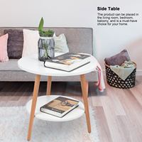 Bed Table Living Room Table Home Decoration White 2 Layer Storage Coffee Table Side Table Living Room Balcony Furniture for Home