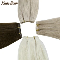 Straight Brazilian Genius Weft 100% Natural Human Hair Bundles Double Drawn Invisible Hair Extensions 100G For Women Hair Weaves