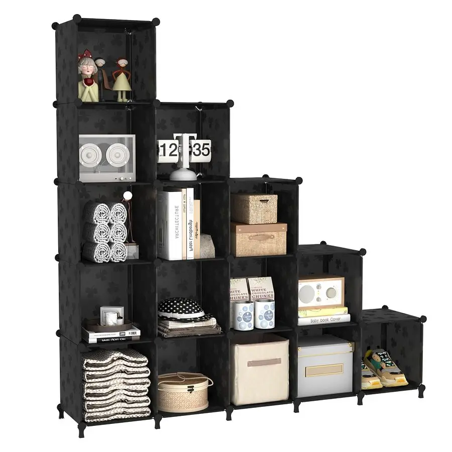 

15 Cube Storage Organizer, Bookcase Bookshelf with Pattern, Closet Organizer Cabinet, Storage Cube Shelf, Open Storage Shelves f