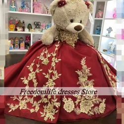 Personalized Quinceanera Teddy Bear Dress Custom made Lace Applique Mini Gowns For Teddy Bears Quince vestidos de 15 años