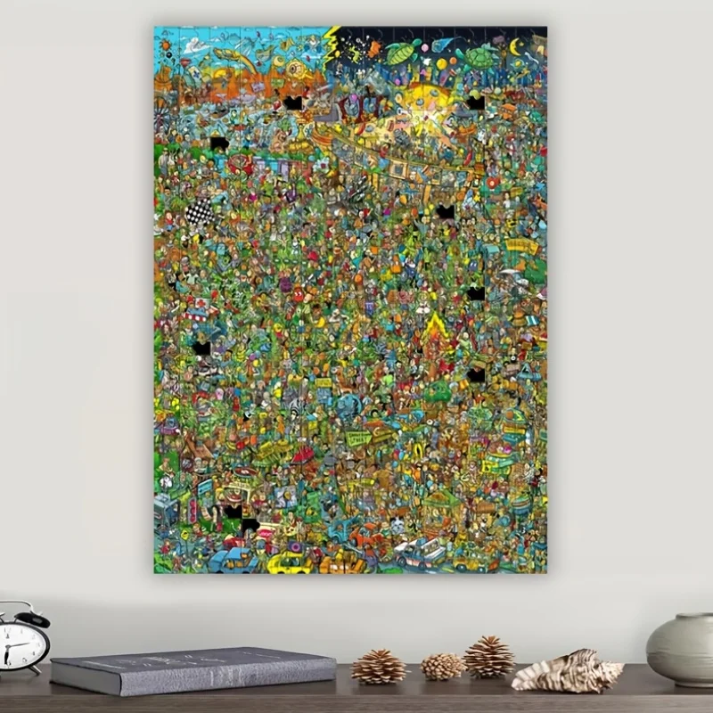 Puzzle grande parco divertimenti da 1000 pezzi - Design vibrante del gioco arcade retrò con personaggi iconici, puzzle fai da te impegnativo per adulti