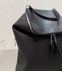 Sac à dos en cuir de grande capacité pour hommes, sac à dos multifonction, sac d'école étudiant, sac de voyage, design de luxe, haute qualité, mode