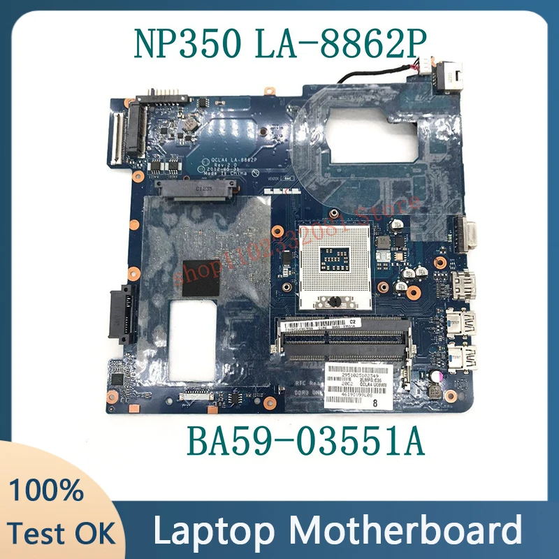 

High Quality Mainboard QCLA4 LA-8862P For NP350 NP350V5C NP350V5X BA59-03551A Laptop Motherboard HM70 DDR3 100% Full Tested OK