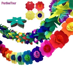 3 Meter Colorful Round Flower Paper Pull Flower Flower Garlands Baby Home Decor Birthday Party Wedding Layout Venue Decoration