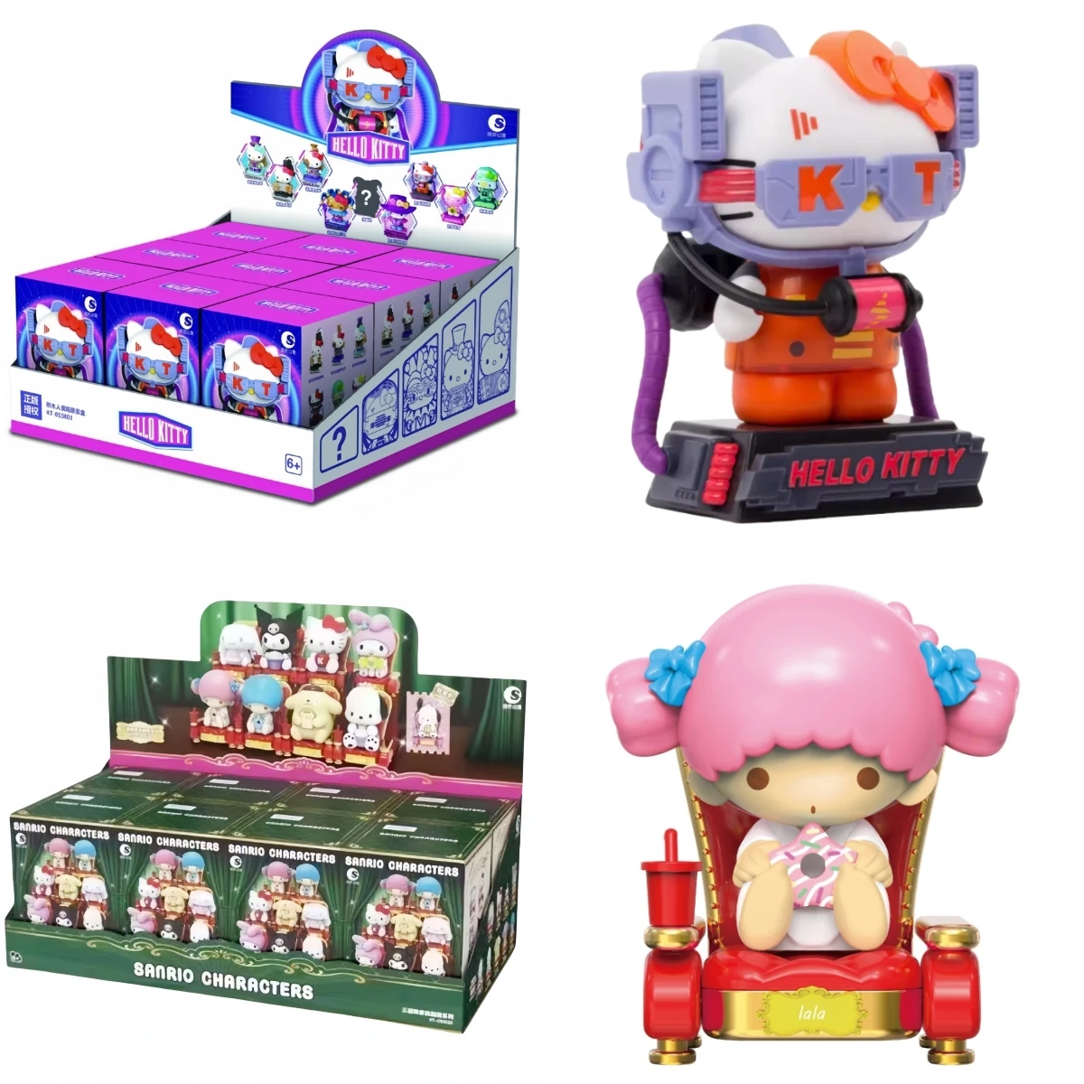 

Рождественская оригинальная фигурка Sanrio с глухой коробкой, игрушечная модель Kitty Kuromi Melody, театр, космическая готическая сборка, детский подарок