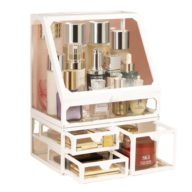 Multilayer Divider Makeup Box Brush Storage Transparent Glass Perfume Cosmetic Box Bedroom Household Items