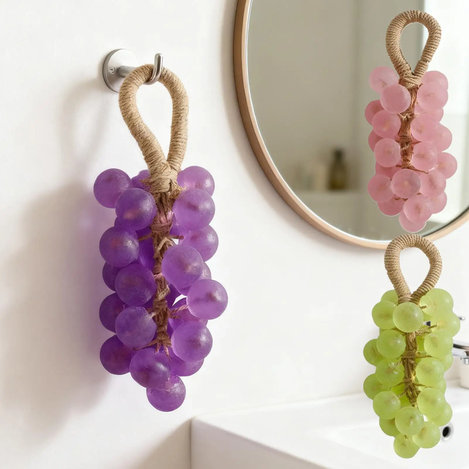 Handmade Soap Bar Grape Bunches Bathing  Washing  Cleaning Lasting Fragrance Hanging Decorations Gift Soap Bar Cleanser