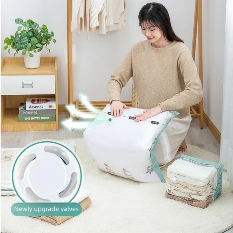 No Need Pump Vacuum Bags Large Plastic Storage Bags for Storing Clothes blankets Compression Empty Bag Travel Accessories