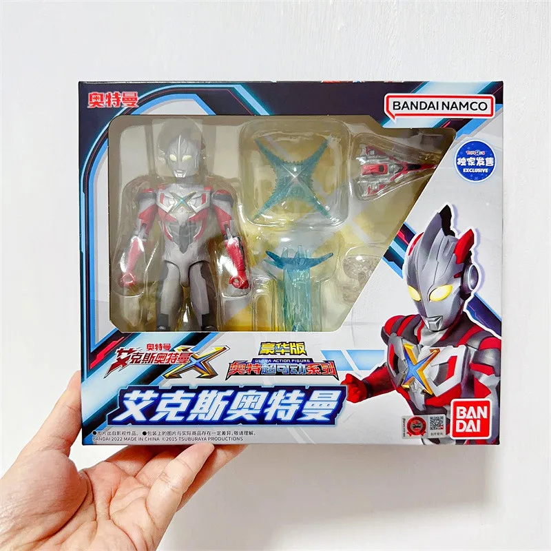 

Genuine Bandai Ultraman Deluxe Edition Super Action Figure Ultraman Ax Equipment Light Accessories Aircraft Children's Toys