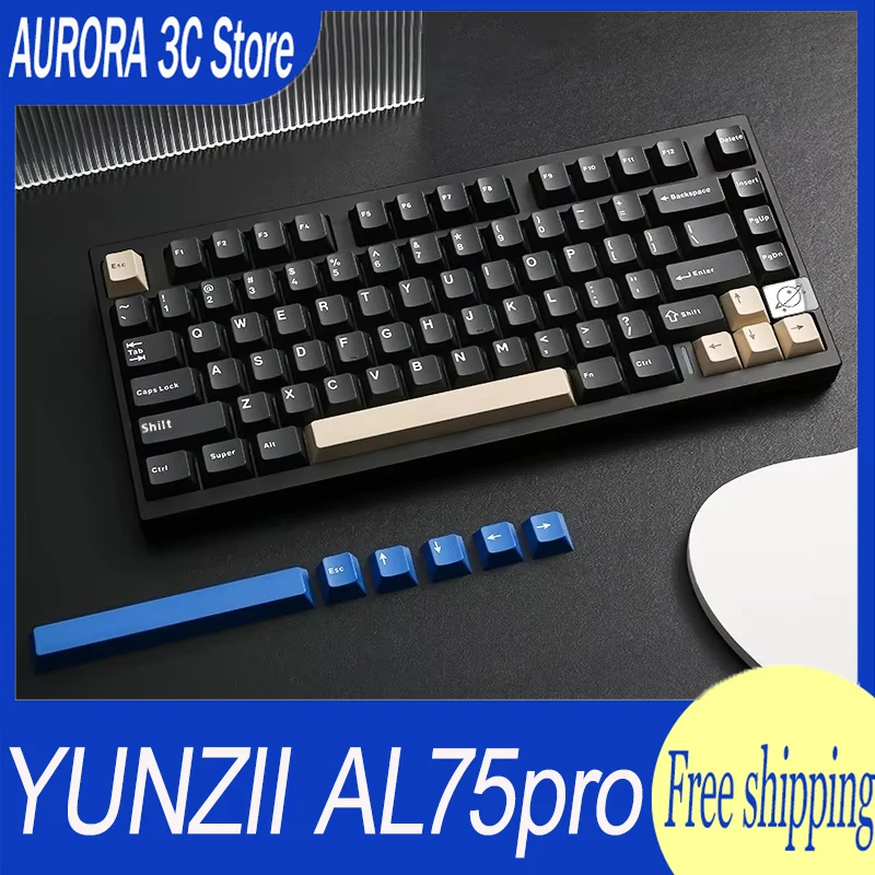 YUNZII AL75pro Mechanical Keyboard Tri Mode Wireless Gaming Keyboard Aluminum Alloy Hotswap Customize KEYNOUO AL75 Pro Keyboard