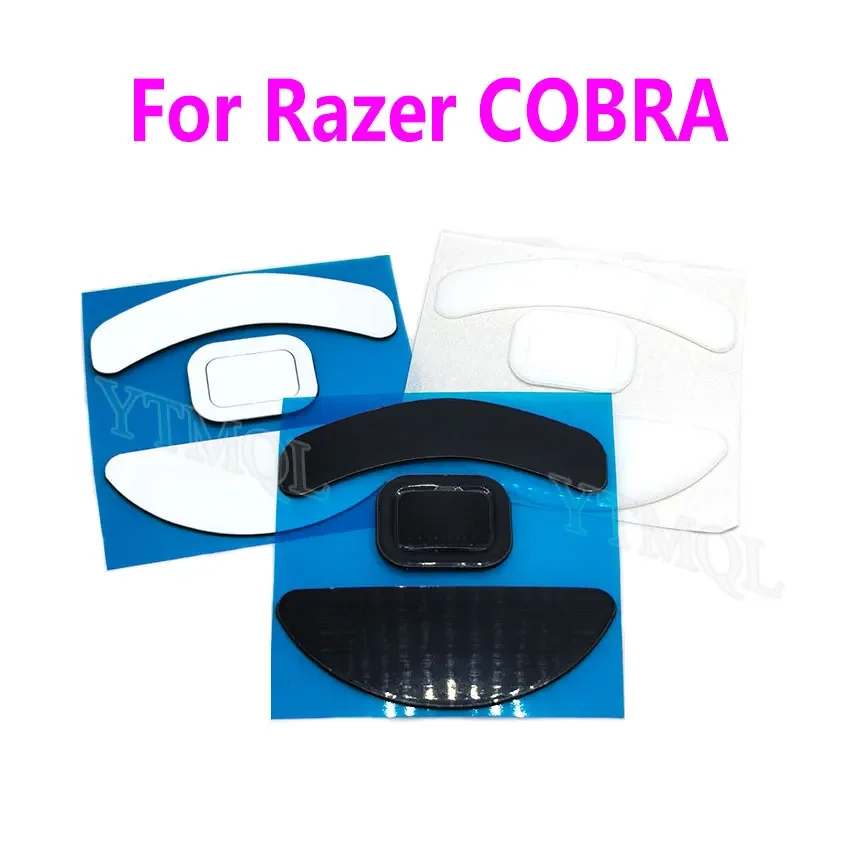 1Sets Mouse Feet Skates For Razer COBRA Wired Version Replacement Glide Feet Pads White Black Mouse Sticker Connector view 4
