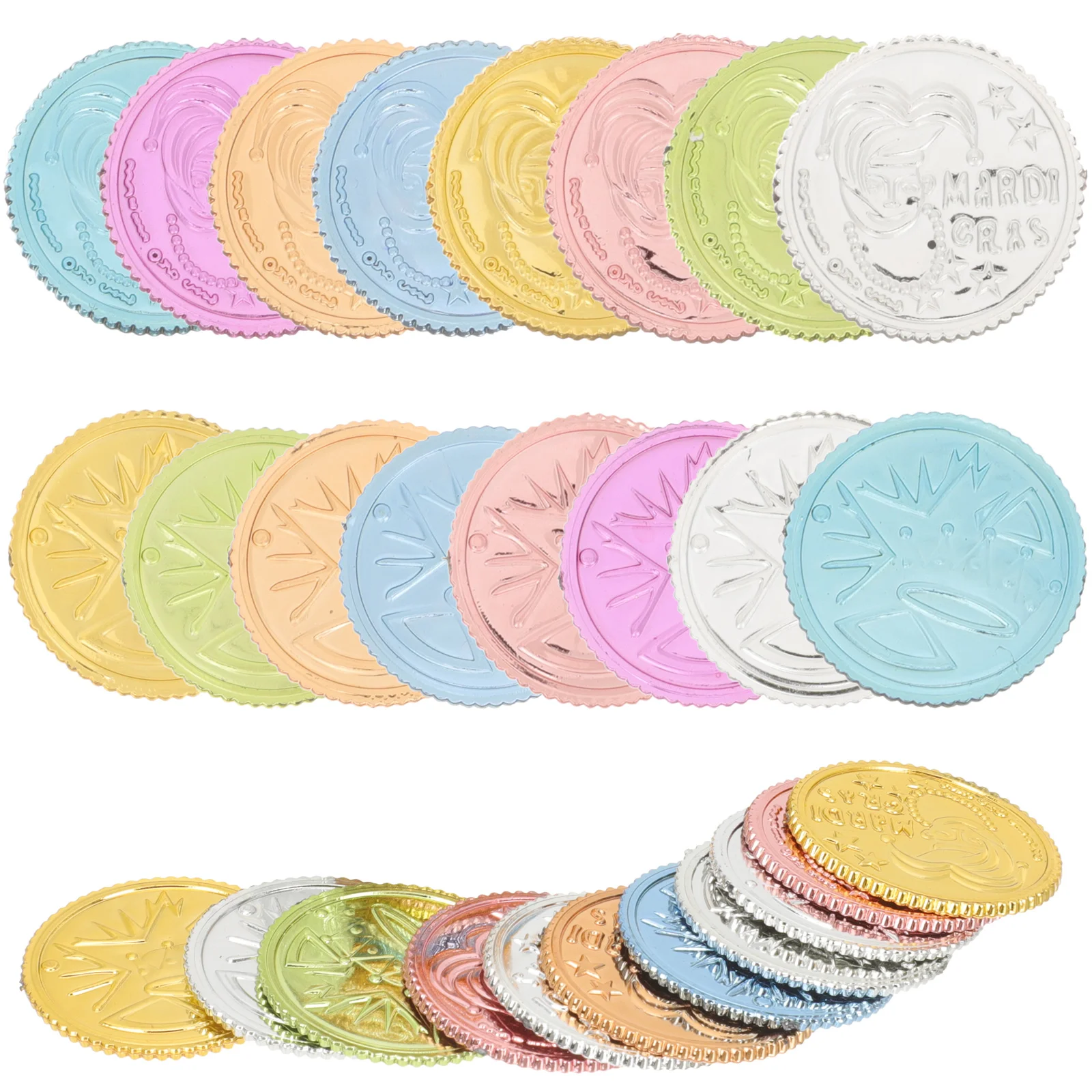 100 Pcs Party Coins Plastic Toys Simulation Mardi Gras Treasure Pirate Supplies Children’s