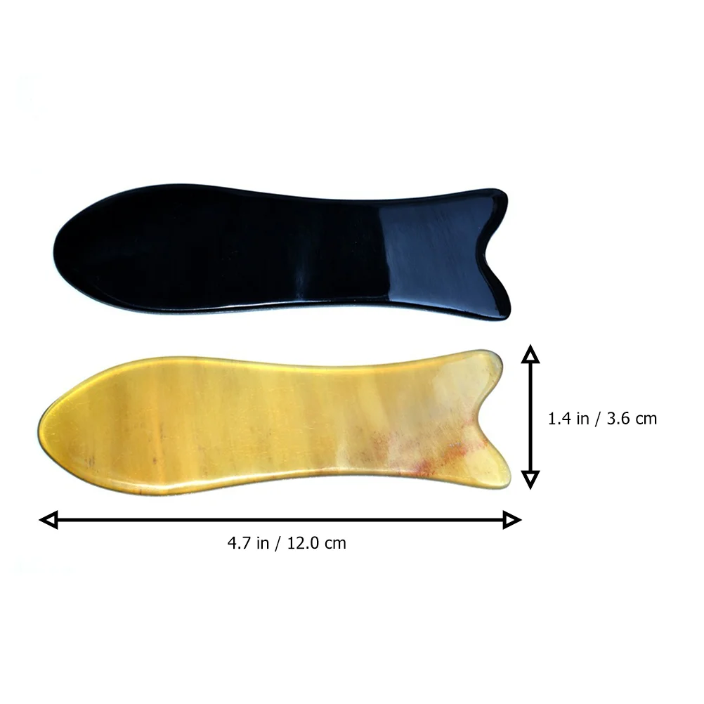 2 Pcs Fish-shaped Tablets Home Use Massager Feet Ox Horn Massaging Stick Tool Scraping Board