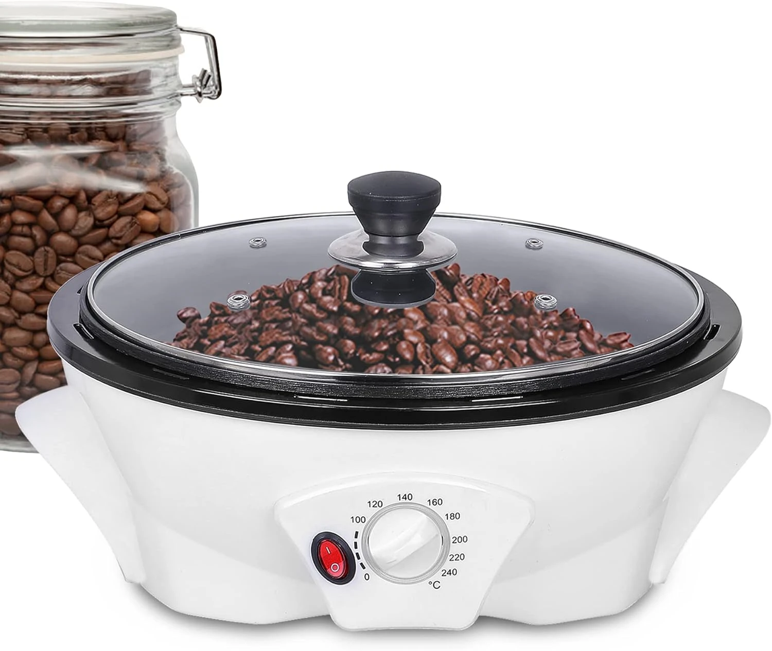 

Kitchen Electric Coffee Bean Roaster Coffee Baked Peanut Beans Baking Stove Popcorn Make Dryer Roasting Machine Grain Drying