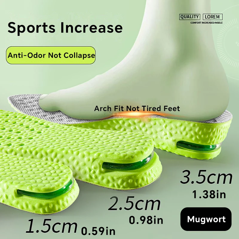 1 paire de semelles intérieures pour augmenter la hauteur, pour le confort des pieds, fasciite plantaire, semelles de chaussures pour hommes et femmes, semelles de sport absorbant les chocs