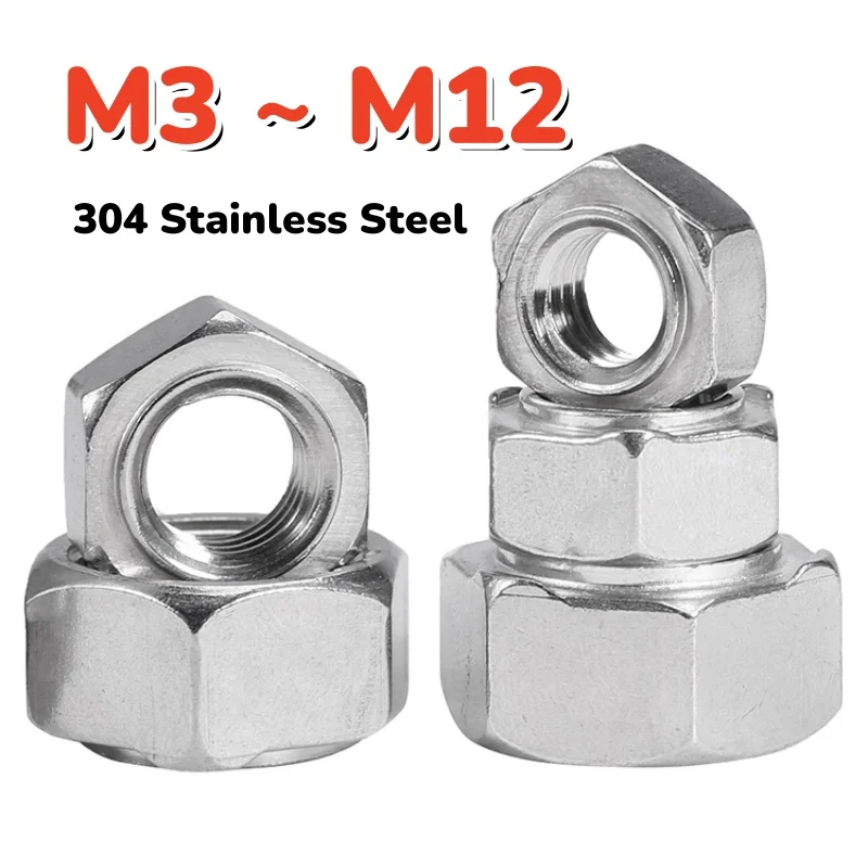 304 Stainless Steel  M3 M4 M5 M6 M8 M10 M12 Hex Stud Hexagon Spot Welding Nut / No Solder Point Nut