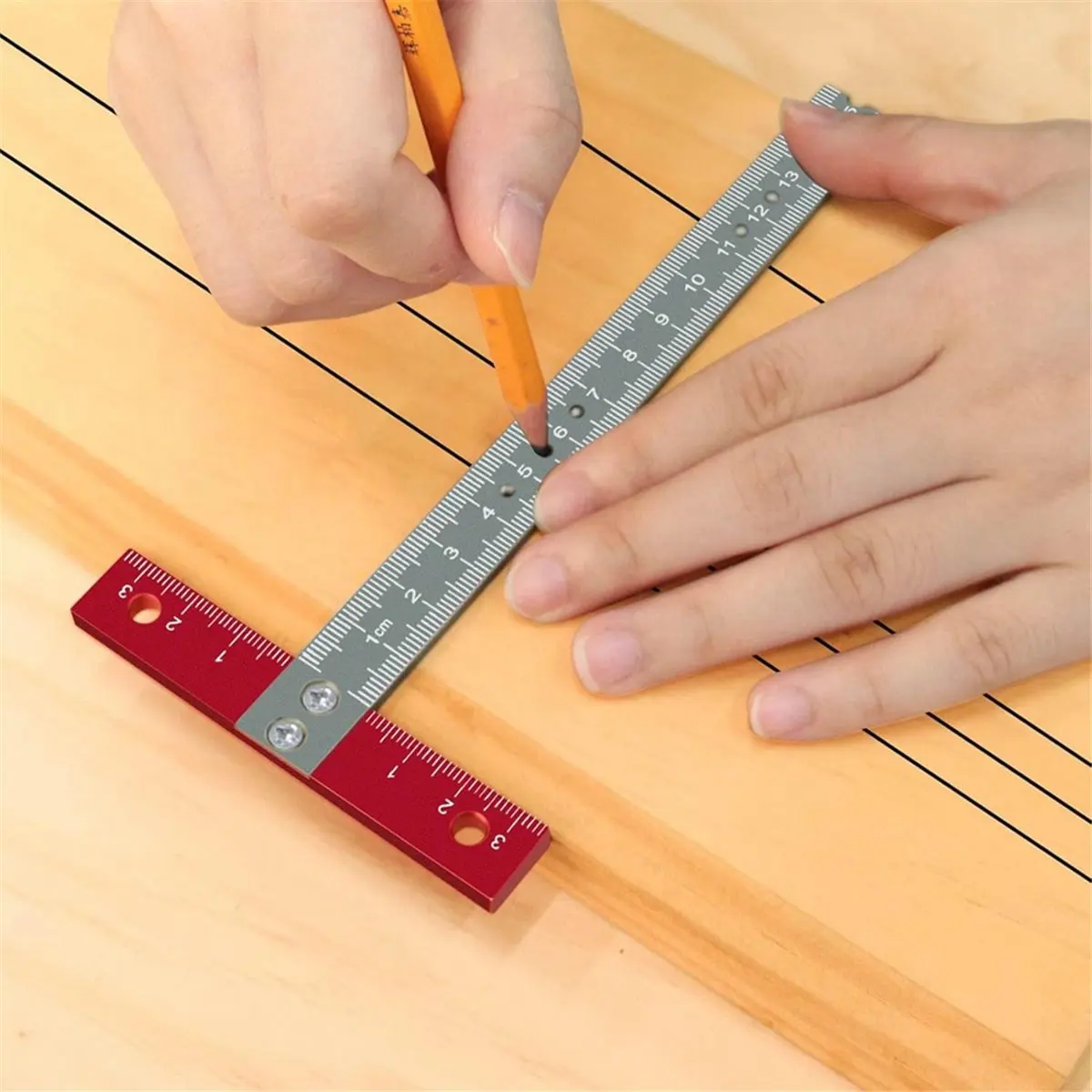 Top Sale Woodworking T Square Ruler Aluminium Alloy Metal Woodworking Drawing Crafting Drafting Tool with Scale