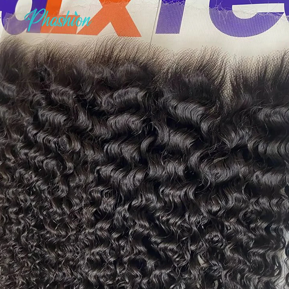 Phashion real hd voll lang 13x4 Spitze frontal nur verworrene Locken gerade lose tiefe Wasserwelle Schweizer Ohr-zu-Ohr-Verschluss menschliches Haar – Detail 6