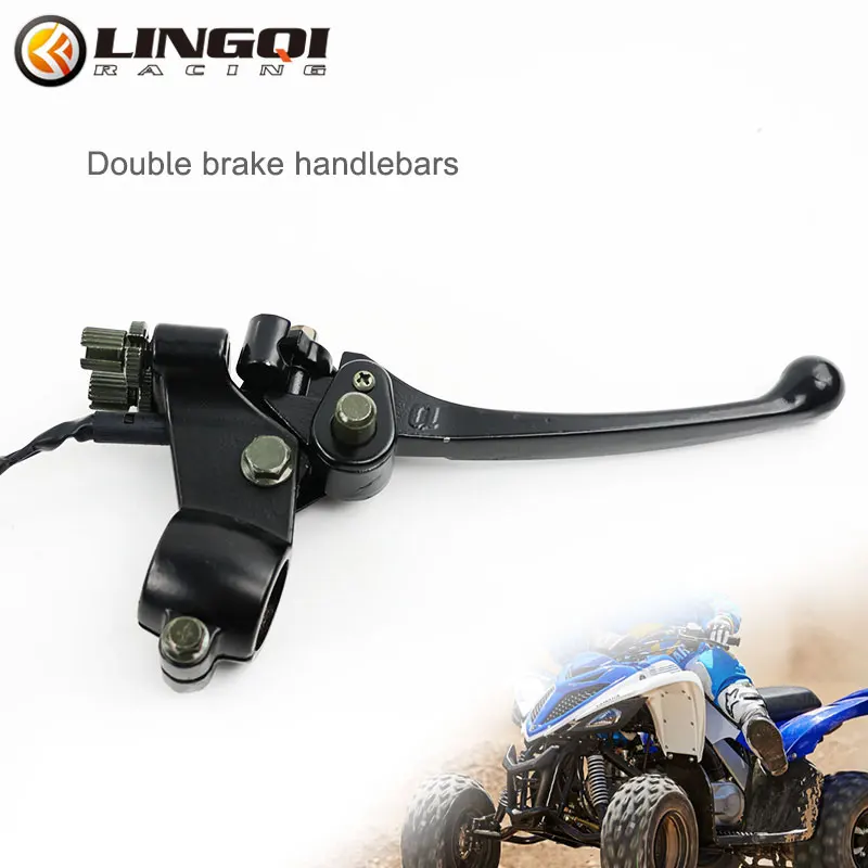 LINGQI RACING Motorcycle Dual Double Brake Handlebars Aluminum Speed Control Clutch Lever For Pit Dirt Bike Motocross Parts