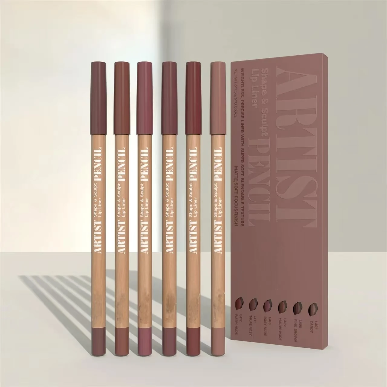 مجموعة أقلام تحديد الشفاه، بطانة دقيقة عديمة الوزن مع نسيج فائق النعومة وقابل للمزج وغير لامع #2