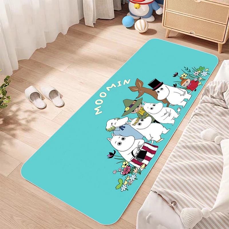 Cute Cartoon Moomin Door Mat Entrance Non-slip Doormat Washable Kitchen Carpet Living Room Hallway Rugs Bathroom Bath Door Mats