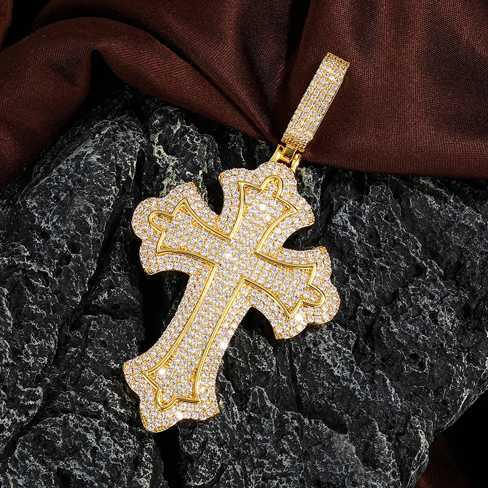 

Подвеска с крестом Иисуса Iced Out, модные ювелирные изделия в стиле хип-хоп, полностью покрытый 5A + кубический цирконий, роскошный очаровательный подарок для мужчин и женщин