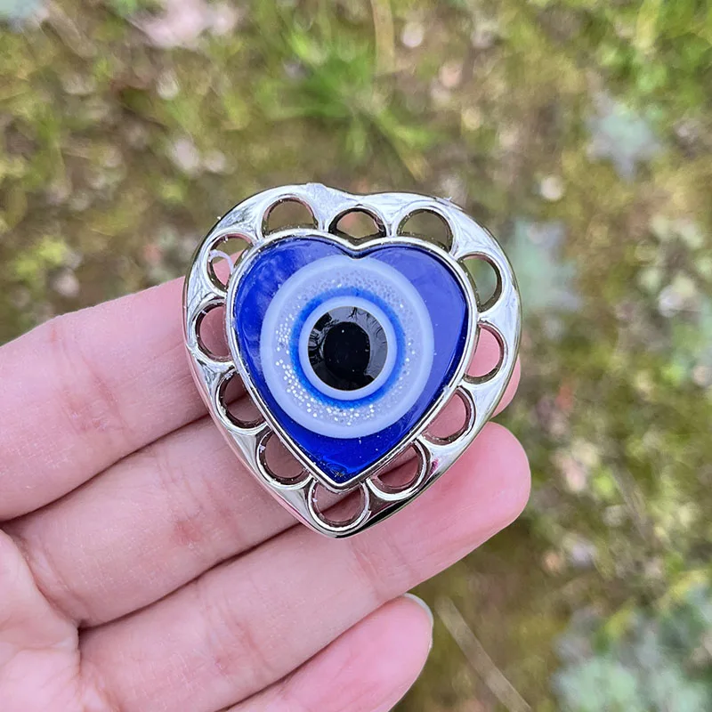 15Pcs Heart Shape Royal Blue Eye Accessories Handmade DIY Into Key Chains Pendant And Bracelet Have Exorcism Protection Function