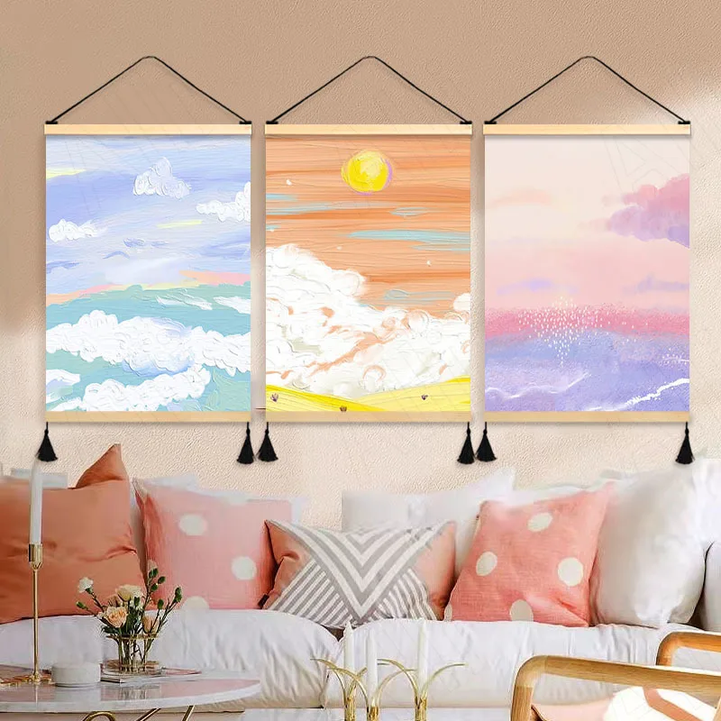 Simple Fabric Decorative Paintings Bedroom Art Landscape Painting Restaurant Inkjet Process Wall Paintings Home Decoration