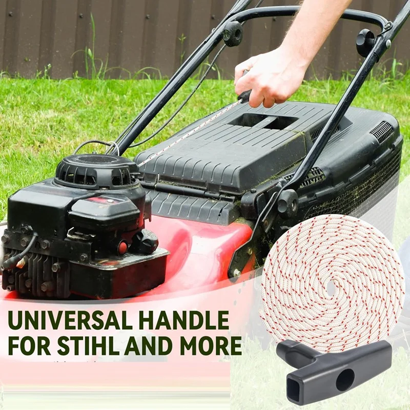 ABDJ-3Pack 10 Ft X 9/64In(3.5Mm) Tali Tarik dengan Pegangan Starter, Tali Kepang dengan Kekuatan Tarik Tinggi untuk Mesin Pemotong Rumput