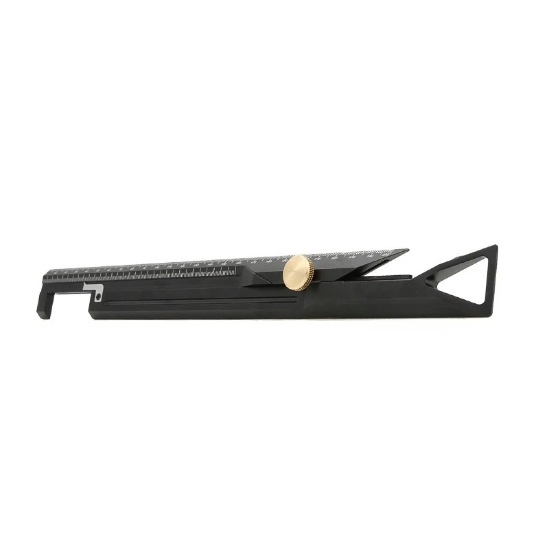 HD26 25cm Double Ruler Aluminum Alloy Scribing Measuring Instrument, Woodworking Tools