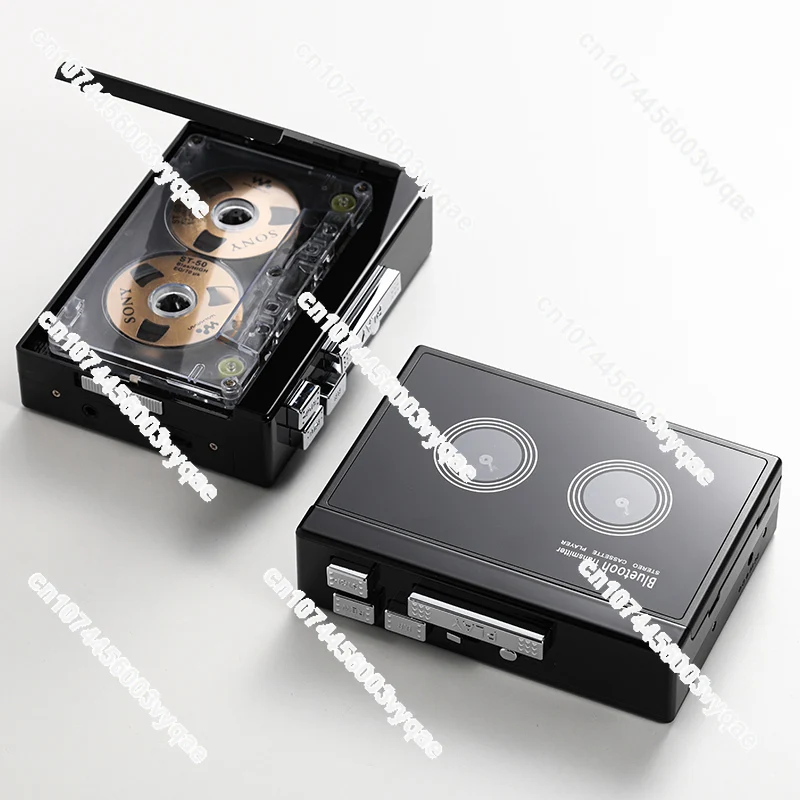 Black Retro Stereo Cassette Player  Walkman Cassette Tape Music Audio Auto Reverse With Bluetooth