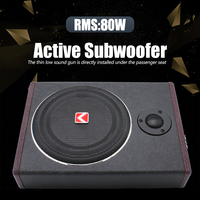 8 Inch Wood Texture Subwoofer Car Audio Ultra-Thin Subwoofer High Power Active Tweeter RMS 80W Speakers Installed Under The Seat