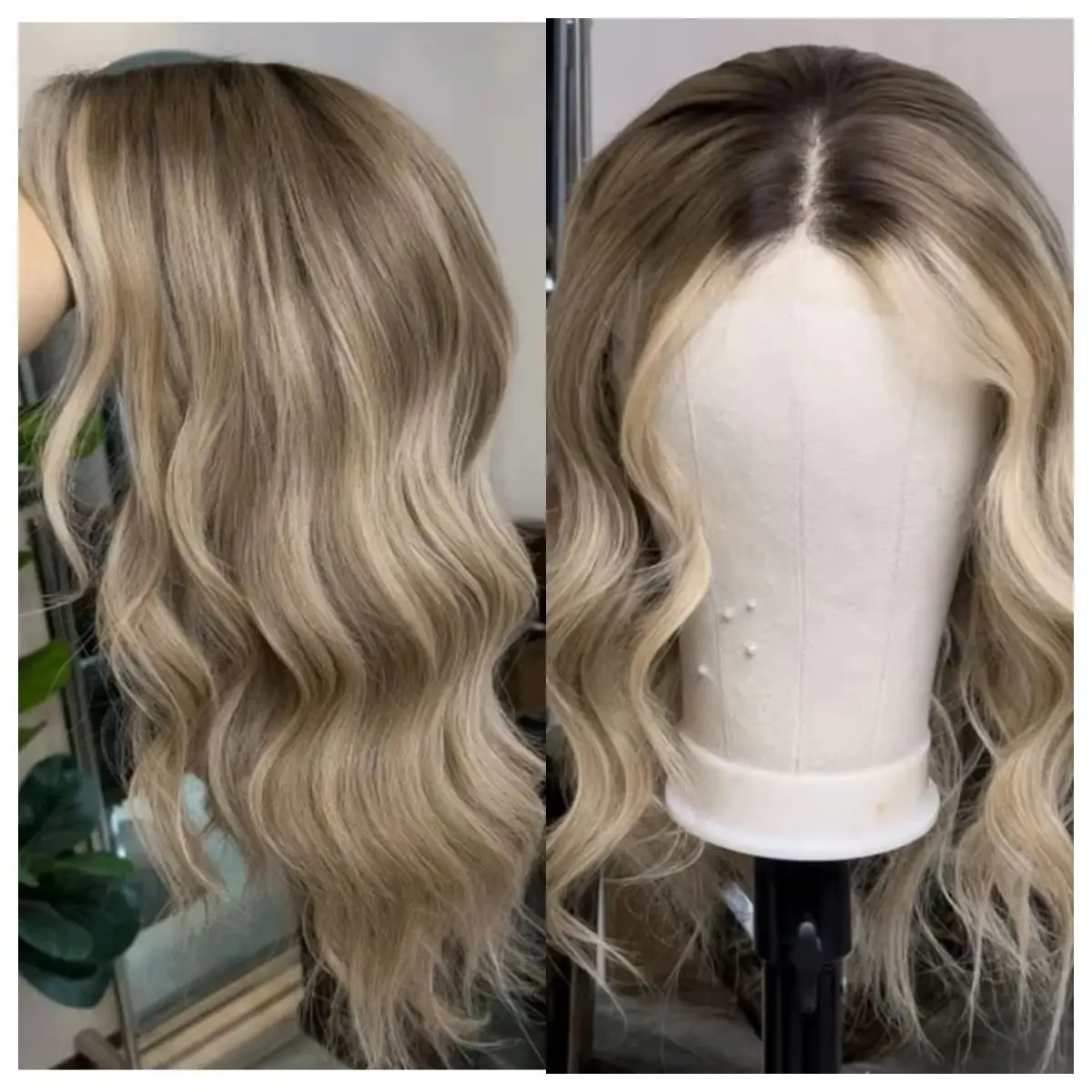 

Пепельно-коричневый парик Короткий волнистый парик Блондинка Выделенная линия волос 12-дюймовый парик из синтетических волн Средняя часть Термостойкое волокно Ежедневное использование