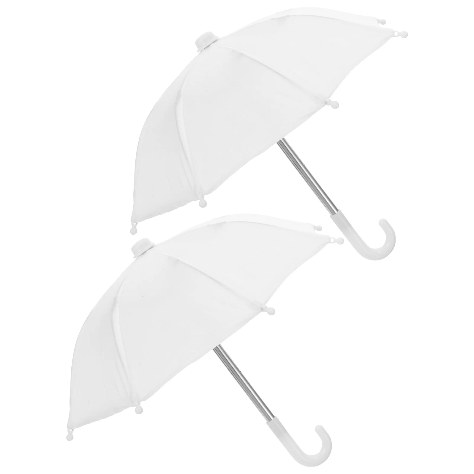 

2 Pcs Mini Umbrella Miniature Figurine Toy Model Travel Play Door Tiny House Accessories Rain Pretend