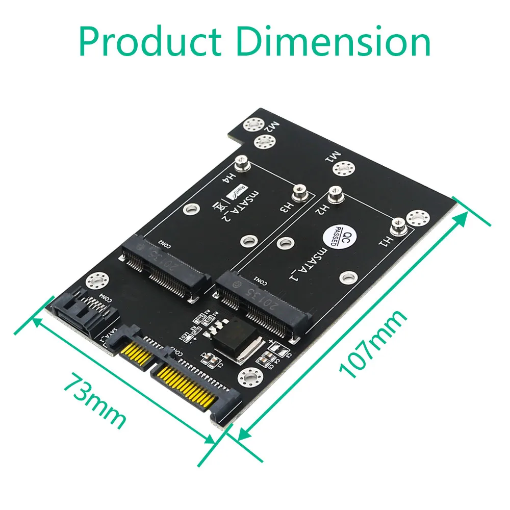 Versão de atualização msata para sata adaptador duplo msata ssd para dupla sata 3 6gbps conversor placa riser cartão para windows linux mac 10 os