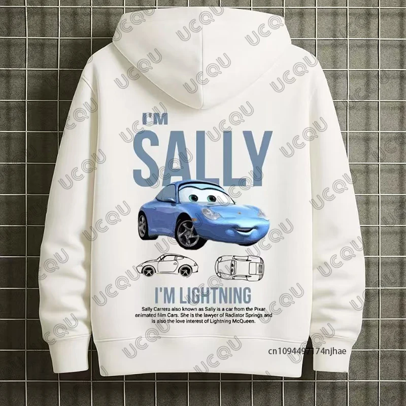 البرق ماكوين وسالي طباعة الأزواج هوديس للنساء الرجال 2026 سيارات الخريف الشتاء طويلة الأكمام البلوز المتضخم القمم