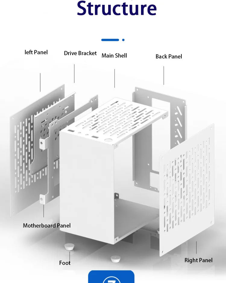 ARSYLID-Caixa para Computador Mini ITX, CPU Radiator Flex, Q4, Home Nas, Chassi em Alumínio, 3.5 ', X2, 2.5', 75mm