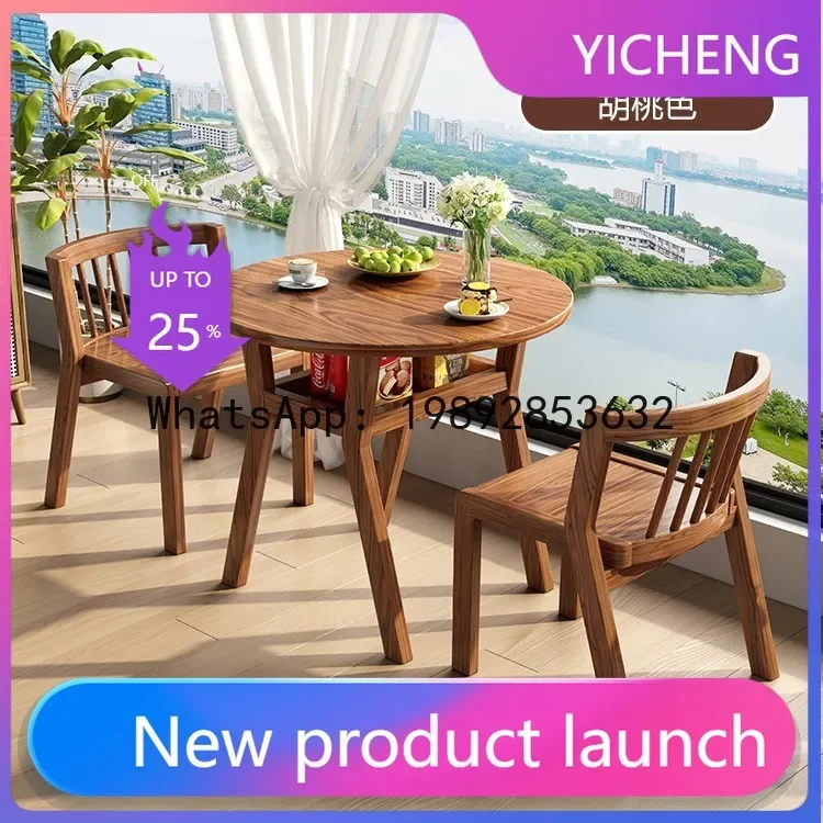 a-16 white ash wood craft two chairs tea table tea table solid wood small combination desk three-piece set