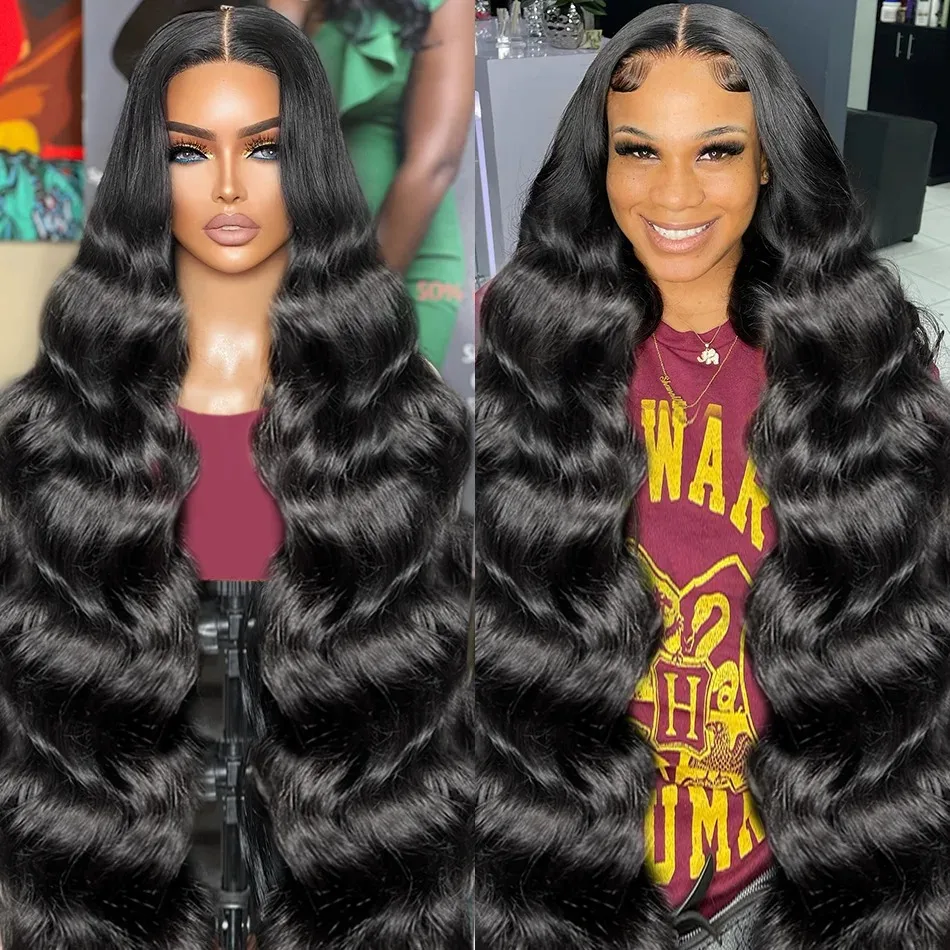 13x4 13x6 HD Transparent 30 Inch Front Wig Body Wave 250 Density Lace Frontal Human Hair Wig PrePlucked For Black Women