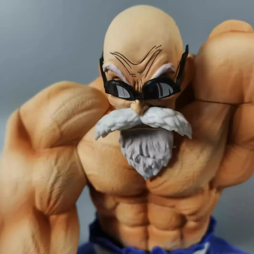 Figura de Dragon Ball Master Roshi, modelado muscular Ka Me Ha Ha Ha, modelo de Anime, colección de estatuas Gk, adorno de decoración de escritorio, 25cm