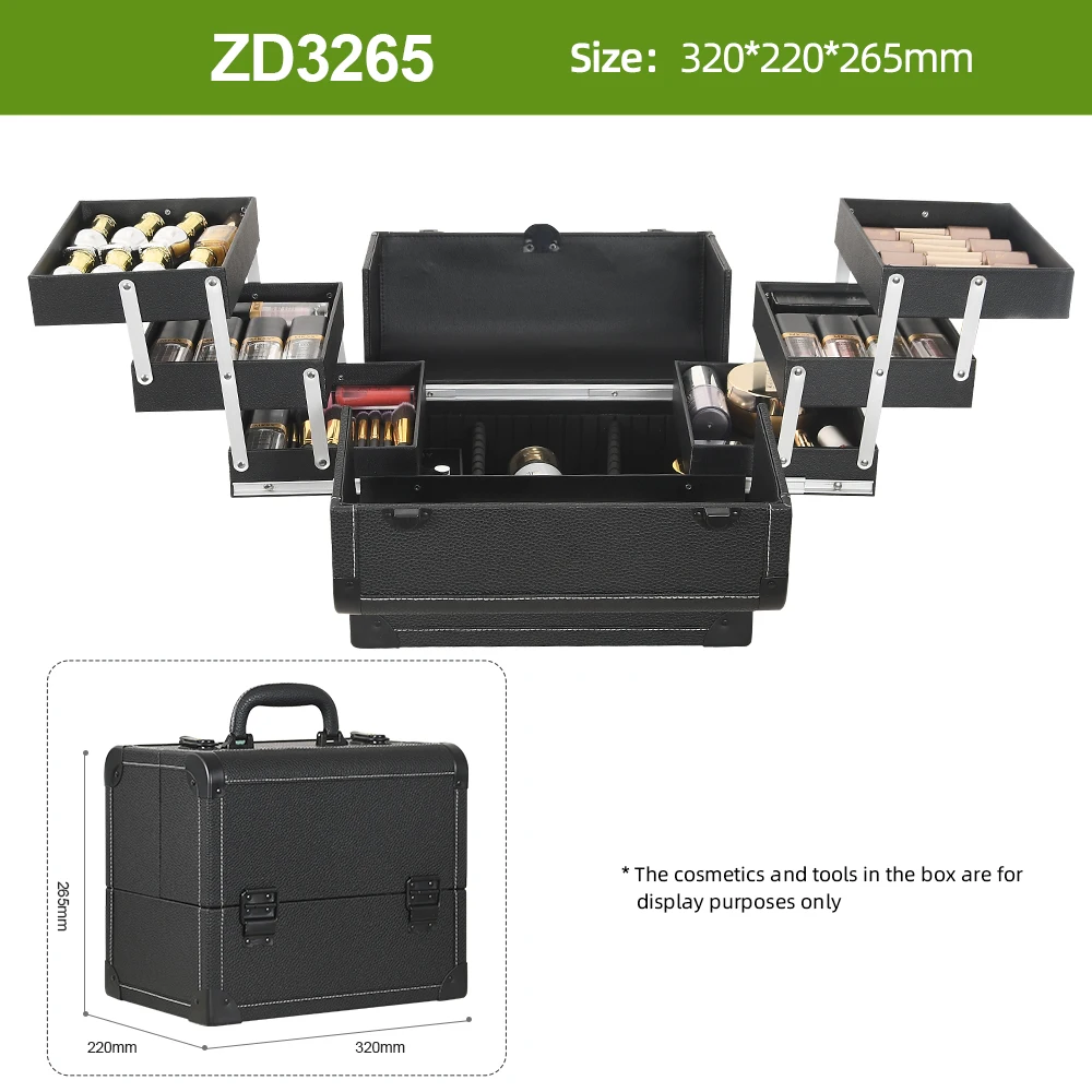 

GLADCASE Professional Nail Suitcase Travel Large Capacity Cosmetic Organizer Aluminum Alloy Case Make Up Tool Box with Handle