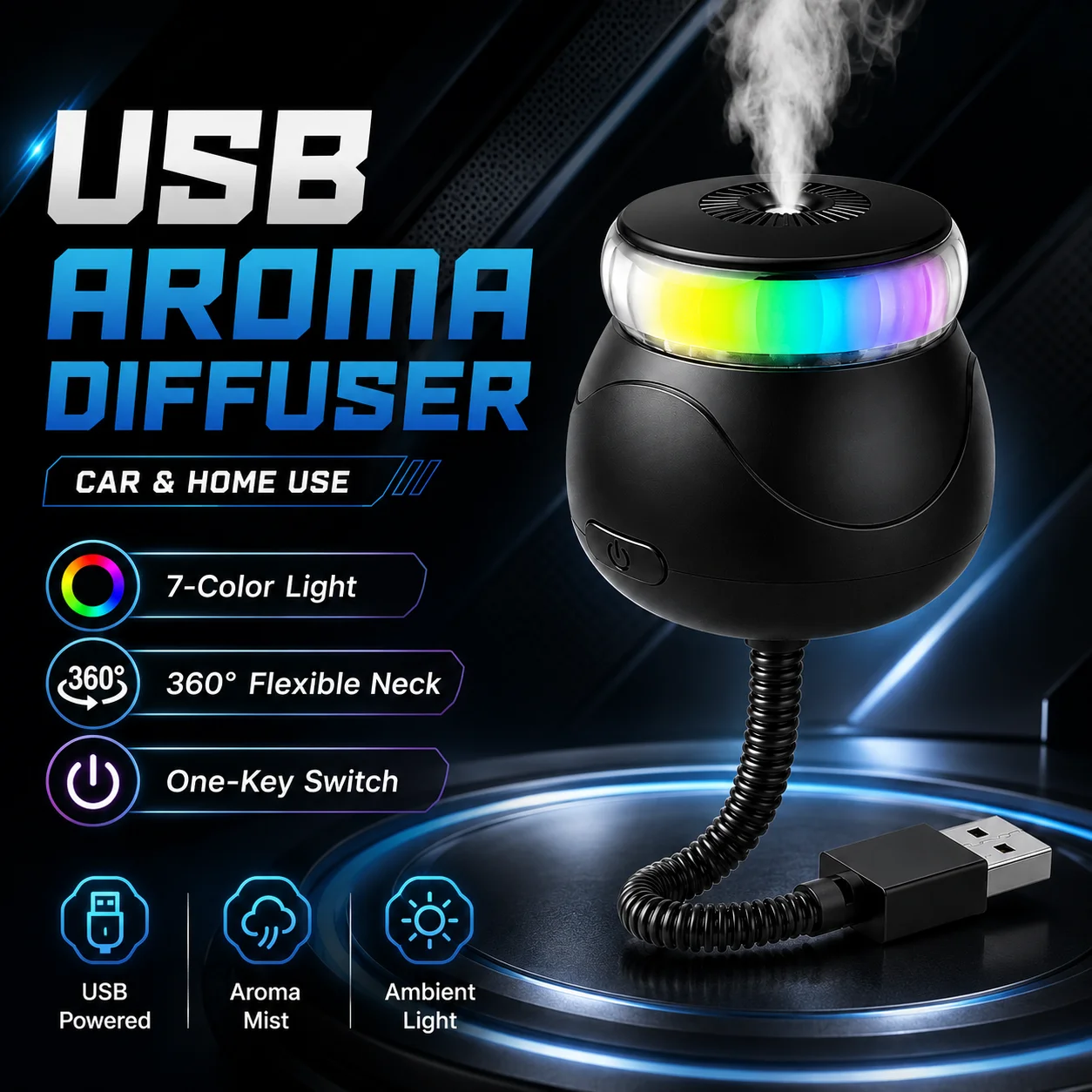 Home Fragrance Items - USB Car Air Freshener Aroma Diffuser