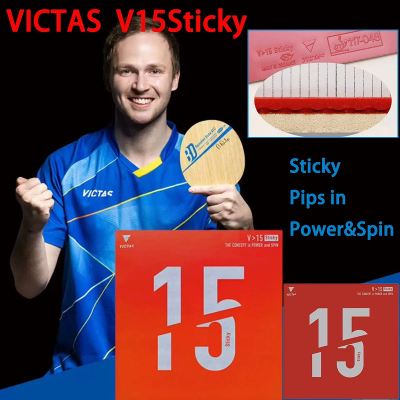 

Victas V15 Table Tennis Racket Rubber Pips in Slightly Sticky Ping Pong Rubbers Cake Sponge Genuine Table Tennis Rubber Sheet
